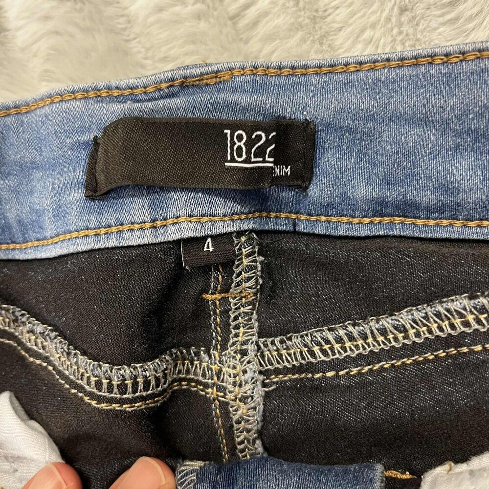 1822 Denim Jeans Women 4 Skinny Blue Stretch Mid Rise Minimalist Versatile - Picture 4 of 9